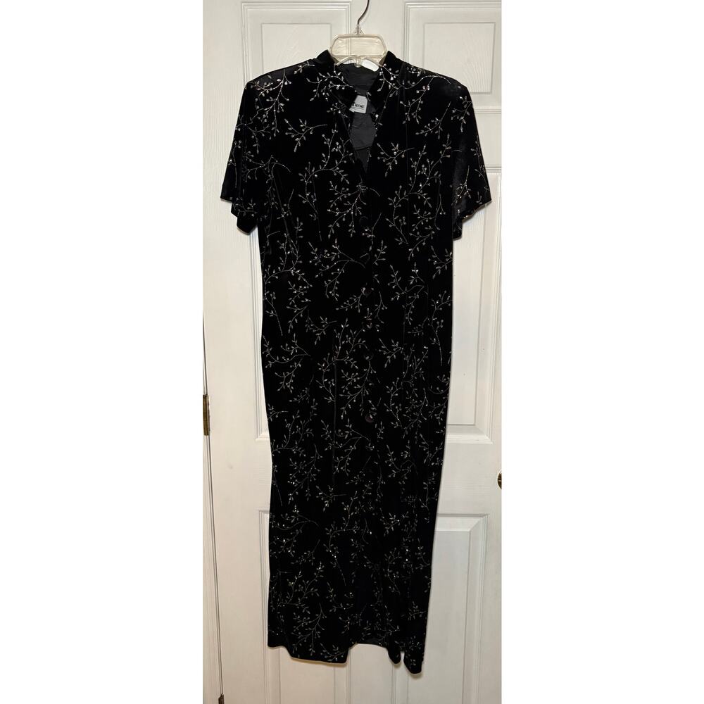 Vintage Another Thyme black and silver dress. Size 14.‎
